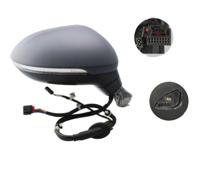 Oglinda exterioara Volkswagen Passat (B8), 08.2014-, Dreapta, reglare electrica; grunduit; incalzita; cu functie detectie unghi mort; geam convex; cr foto