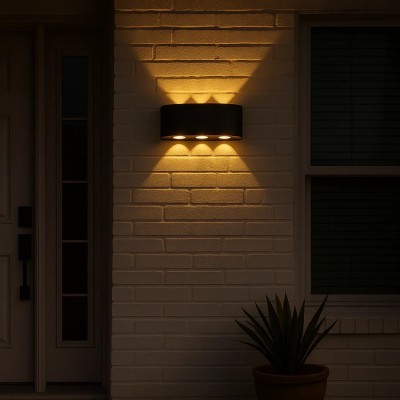 Aplica LED Exterior Ellis, 6W, 6 Surse de lumina, Lumina Calda, Negru foto