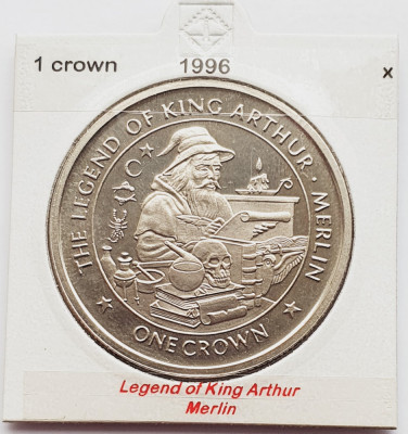 1871 Insula Man 1 crown 1996 Legend of King Arthur - Merlin km 682 foto