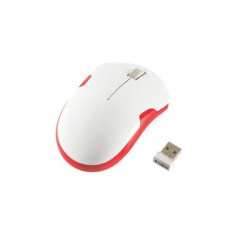 Mouse optic wireless Logilink, 2.4 Ghz, 1200 dpi, alb cu rosu foto