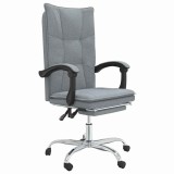 Cumpara ieftin Fotoliu de birou rabatabil, gri deschis, textil