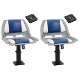vidaXL Scaun barcă 2 buc. piedestal reglabil &icirc;nălțime rotativ la 360&deg; 3294956