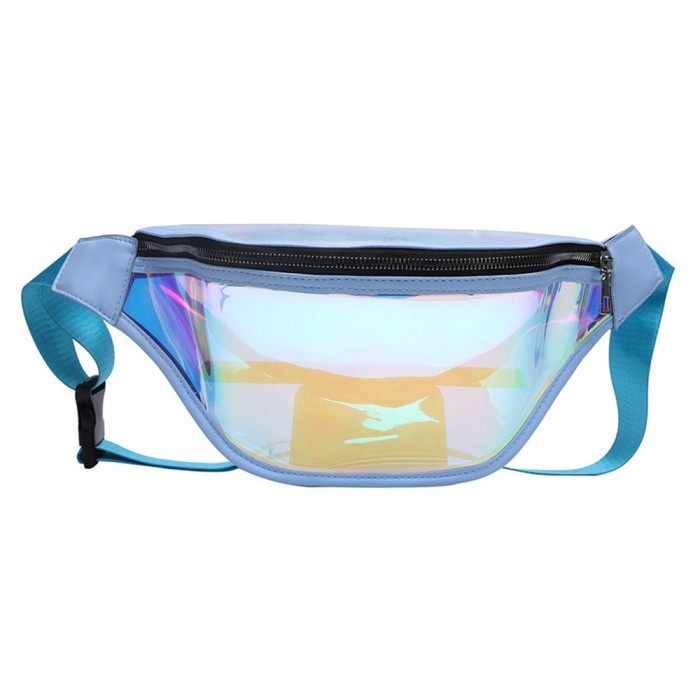 Borseta dama lucioasa transparenta Techsuit CWB2, albastru