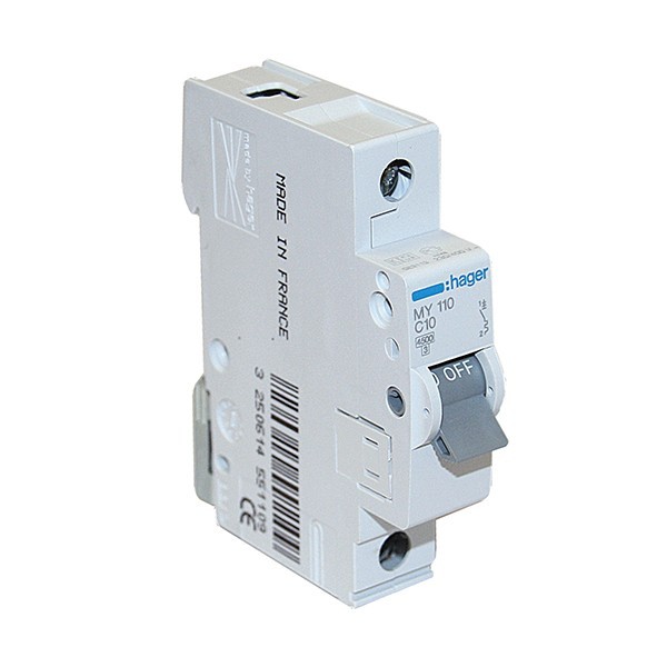 Siguranta automata Hager MY110 C10 1P 10A, 230/400V AC, curba C