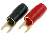 Terminal Furcă Izolat M8 35mm2 Aurit Negru Roșu