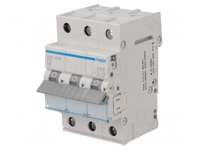 &Icirc;ntrerupător de supracurent 20A 3P 6kA 230/400V
