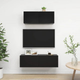 Set dulapuri TV, 2 piese, negru, lemn prelucrat GartenMobel Dekor, vidaXL