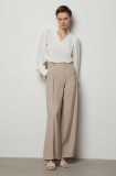 Answear Lab pantaloni femei, culoarea bej, drept, high waist