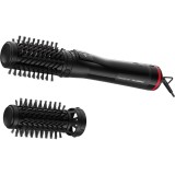 Perie rotativa Rowenta x Karl Lagerfeld CF952LF0, 1000W, Invelis Keratin &amp;amp; Glow, 2 Viteze, Ionizare, Negru/Rosu