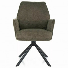 Scaun rotativ Hugo Brego, Signal, 58x46x90 cm, textil/otel, olive/negru