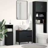 Dulap pentru chiuvetă vidaXL Negru Stejar 65x33x60 cm din lemn prelucrat
