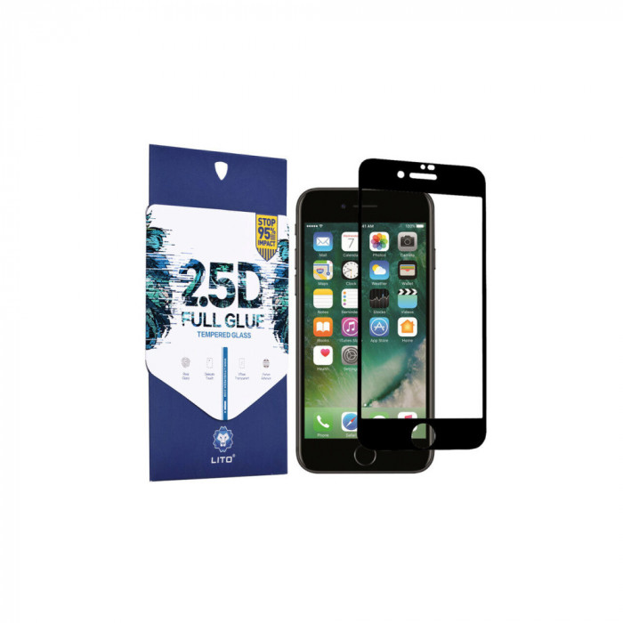 Folie Sticla pentru Apple iPhone 6 / 6S Lito 2.5D FullGlue Glass Negru