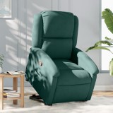 VidaXL Fotoliu rabatabil cu ridicare, verde &icirc;nchis, catifea 3204302