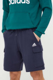 Adidas pantaloni scurți din bumbac culoarea bleumarin HA4339