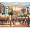 Tablou pictat manual, Parisul interbelic stilizat, 90x60cm ulei pe panza in cutit efect 3D