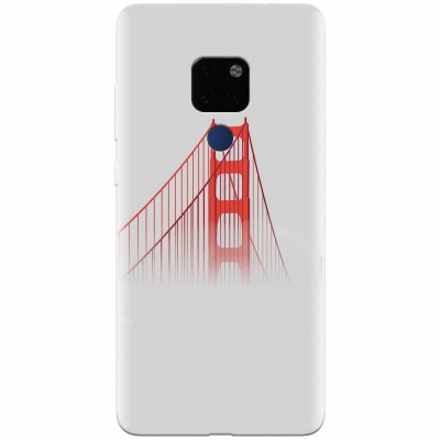 Husa silicon pentru Huawei Mate 20, Red Bridge In Clouds foto
