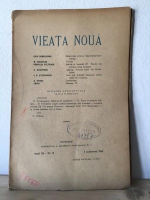 Vieata Noua Anul XI, Nr. 8, 1 Octomvre 1915 foto