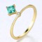 Inel Argint cu Zirconiu Lady Modern Green-Verde placat cu aur - ARG397C