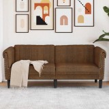VidaXL Canapea, 2 locuri, maro, piele &icirc;ntoarsă ecologică 372584