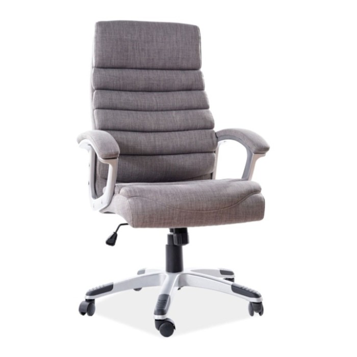 Scaun directorial SL Q087 stofa, robust, perne duble, baza polipropilena, mecanism balans, 100 kg, gri