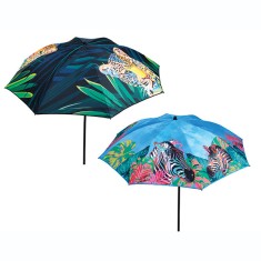 Umbrela de plaja pliabila, Azay Interiors,200cm, design tigru zebra