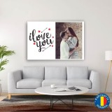 Tablou Canvas Personalizat cu Poza si Text &quot;I Love You&quot;, Decoratiune Casa, Print Premium, Cadou Special, Diverse Dimensiuni