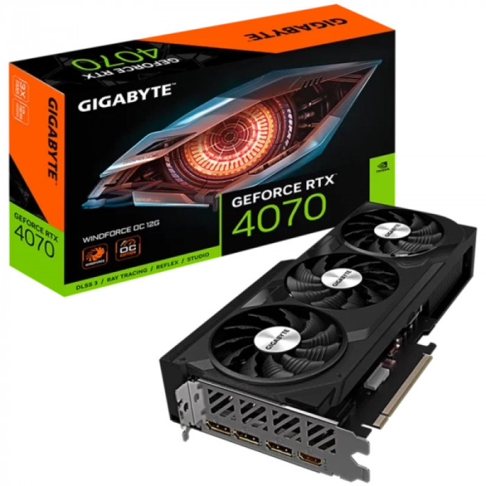 Placa video GIGABYTE NVIDIA GeForce RTX 4070 12GB GV-N4070WF3OC-12GD