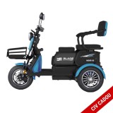 Cumpara ieftin Triciclu electric persoane BLADE VIVA 14, 1200W, Albastru/Negru, autonomie pana la 50 km, CIV GRATUIT
