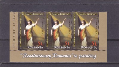 ROMANIA 2018 - ROMANIA REVOLUTIONARA IN PICTURA,IN TRIPTIC,LP2206 , MNH. foto