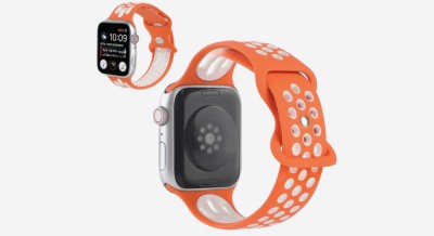 Curea Ceas SmartWatch pentru Apple Watch, bratara 22 mm, Silicon, sport, eleganta, rezistenta la indoituri, Comfy to Wear, Portocaliu foto