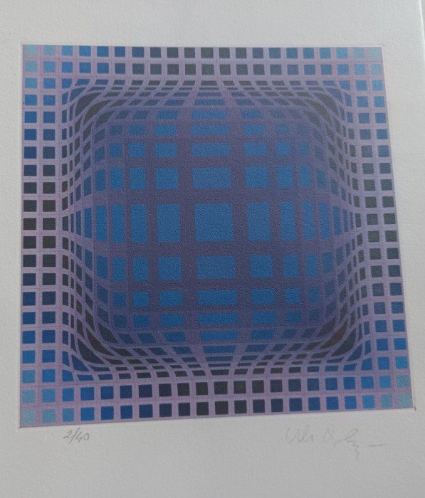 Victor Vasarely, Serigrafie- numerotata 2/40 și semnată