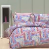 Lenjerie pat dublu,bumbac ranforce,4 piese,multicolora cu dungi,RNFN165-A723, Ralex Pucioasa