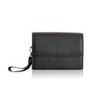 Cumpara ieftin Geanta crossbody barbati, Brooklyn, piele naturala neagra, 20x14x6cm, curea detasabila, logo relief, handmade Grecia
