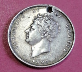 Monedă argint 1 shilling 1826 deteriorată, Europa