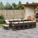 Gossi set mobilier de gradina cu perne, 15 piese, maro, poliratan
