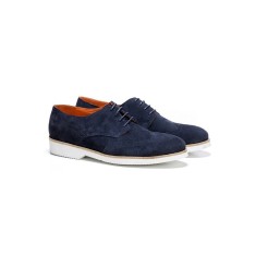 Pantofi barbati bleumarin din piele intoarsa PA1