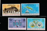 Insulele Turks si Caicos 1974-Centenar U.P.U.,serie 4 val.,dant.,MNH,Mi.335-338, Organizatii internationale, Nestampilat