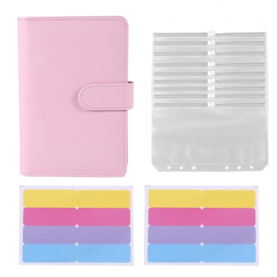 Set 25 piese, husa, 12 plicuri impermeabile A6 si 12 etichete Rewe, multicolor foto
