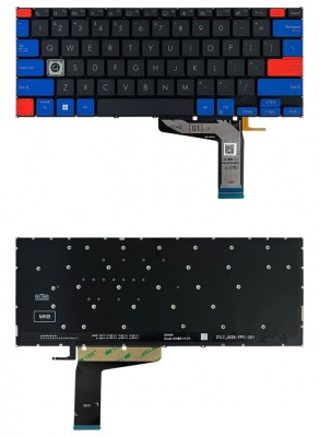 Tastatura Laptop, Asus, VivoBook 14X X1403, X1403V, X1403VA, X1403Z, X1403ZA, iluminata, gri, multicolor, layout US foto