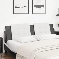 vidaXL Pernă pentru tăblie pat, alb și negru, 180cm, piele artificială