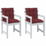 vidaXL Perne scaun spătar mic 2 buc. melanj roșu vin 100x50x7cm textil