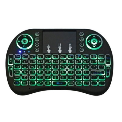 Mini Tastatura Wireless cu Touchpad, Iluminata 3 culori, cu acumulator Reincarcabila, pentru Smart TV Android box PC Laptop foto