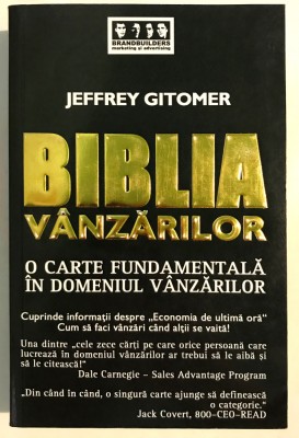 Biblia Vanzarilor, Jeffrey Gitomer, Editura Brandbuilders, 2006 foto