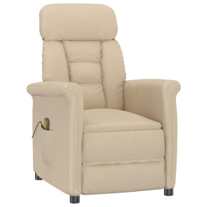vidaXL Scaun de masaj cu pernă Crem 70.5 x 96.5 x 95 cm