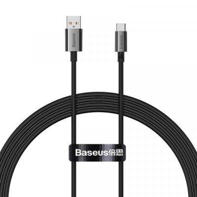 Cablu Date si Incarcare USB-A - USB-C Baseus Superior Series, 100W, 1.5m, Negru P10320102114-01 foto