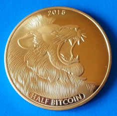 USA Titan Half Bitcoin 2014 UNC Leu Moneda memoriala Auriu 40mm foto