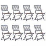 Cumpara ieftin Gossi scaune pliabile de exterior cu perne, 8 buc., lemn masiv acacia