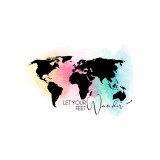 Sticker decorativ Let Your Feet Wander, Multicolor, 80 cm, 5362ST