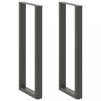 vidaXL Picioare de masă de bar &amp;icirc;n formă de U, 2 buc., antracit, 50x(110-111) cm, oțel 4013246 foto