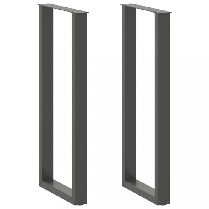 vidaXL Picioare de masă de bar &icirc;n formă de U, 2 buc., antracit, 50x(110-111) cm, oțel 4013246